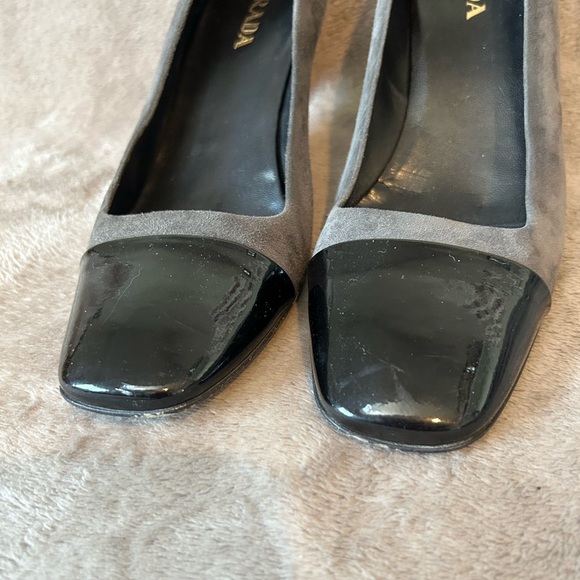 Grey/Black Prada 39.5 Heels - Picture 3 of 12